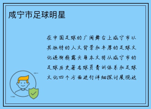 咸宁市足球明星